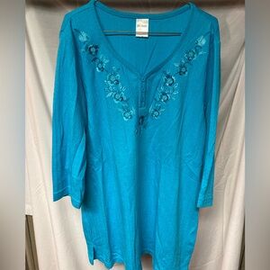 Blair Turquoise Floral Tunic